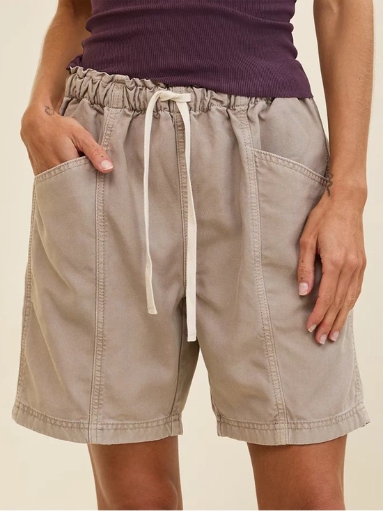 aerie Pants - Aerie Jort 7" inseam Cotton canvas color Stone Harbor khaki neutral size Small